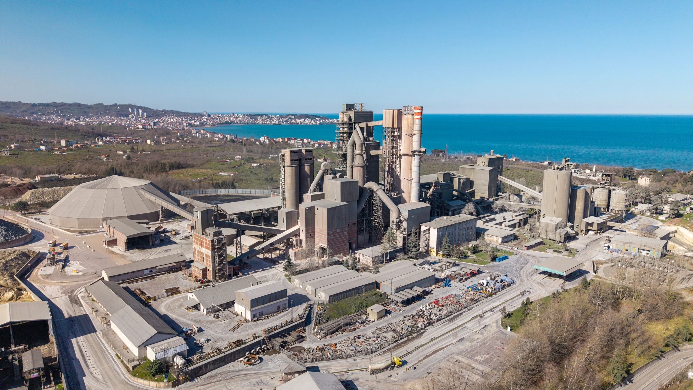 Industrial infrastructure near coastline